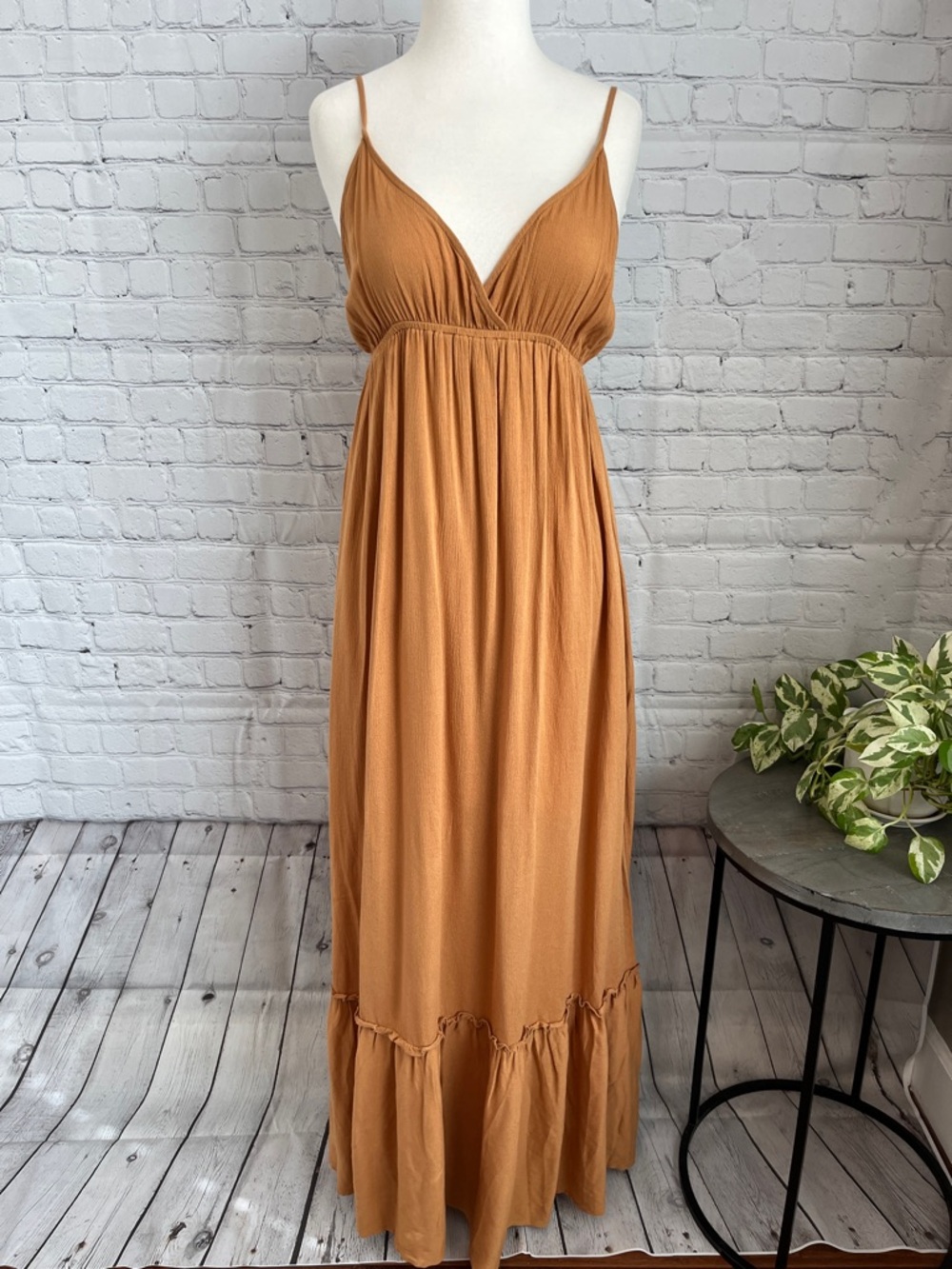 camel colored maxi dress LONG CAMEL DRESS WITH CAPE